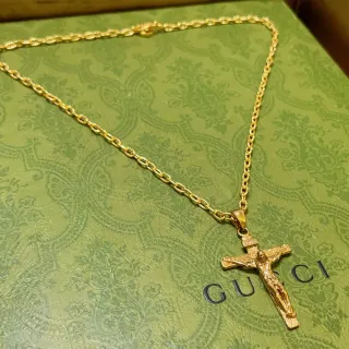 Gucci Gold-Tone Crucifix Pendant Necklace