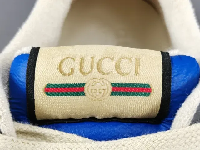 Gucci Gris et Bleu Marine Low-Top Mixed-Material Upper Lifestyle Sneakers 5