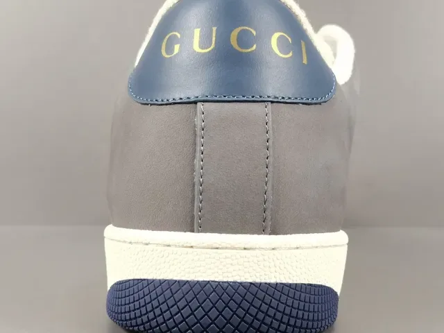 Gucci Gris et Bleu Marine Low-Top Mixed-Material Upper Lifestyle Sneakers 7