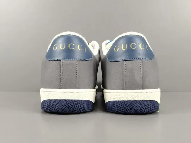 Gucci Gris et Bleu Marine Low-Top Mixed-Material Upper Lifestyle Sneakers 17