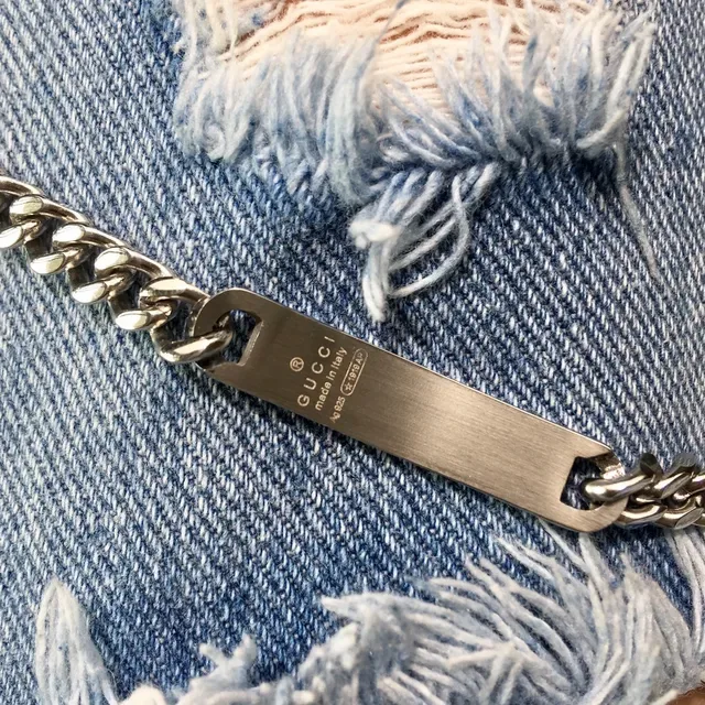 Gucci GucciGhost Polished Silver Curb Chain Bracelet 3
