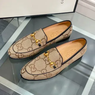 Gucci Horsebit 1955 Beige Brown GG Monogram 乐福鞋