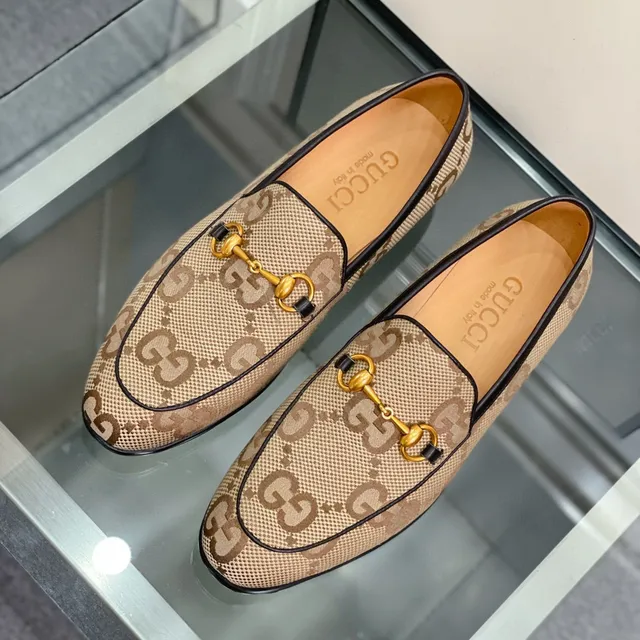 Gucci Horsebit 1955 Beige Brown GG Monogram Loafers 4