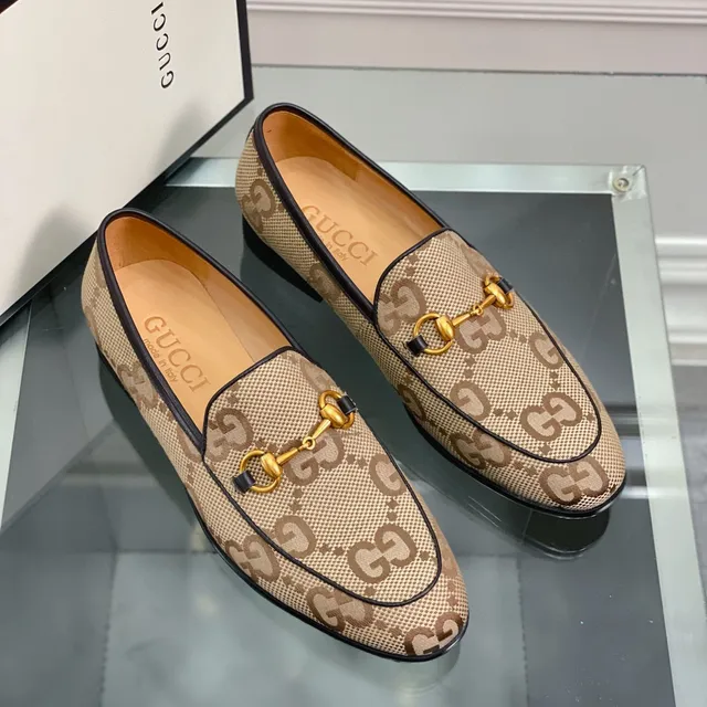 Gucci Horsebit 1955 Beige Brown GG Monogram Loafers 5