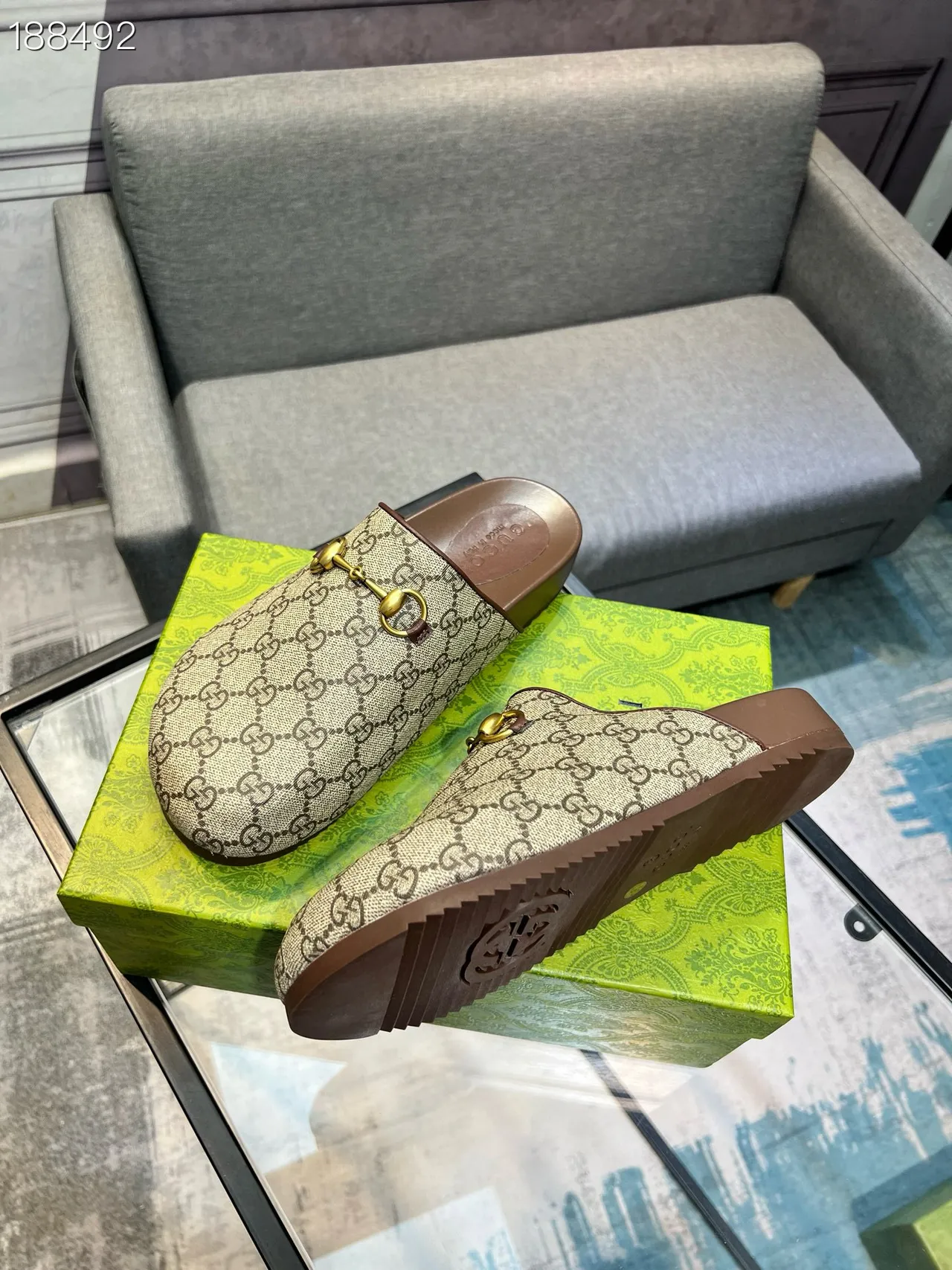 Gucci Horsebit 1955 Beige Brown GG Supreme Canvas Buckle Casual Shoes 4