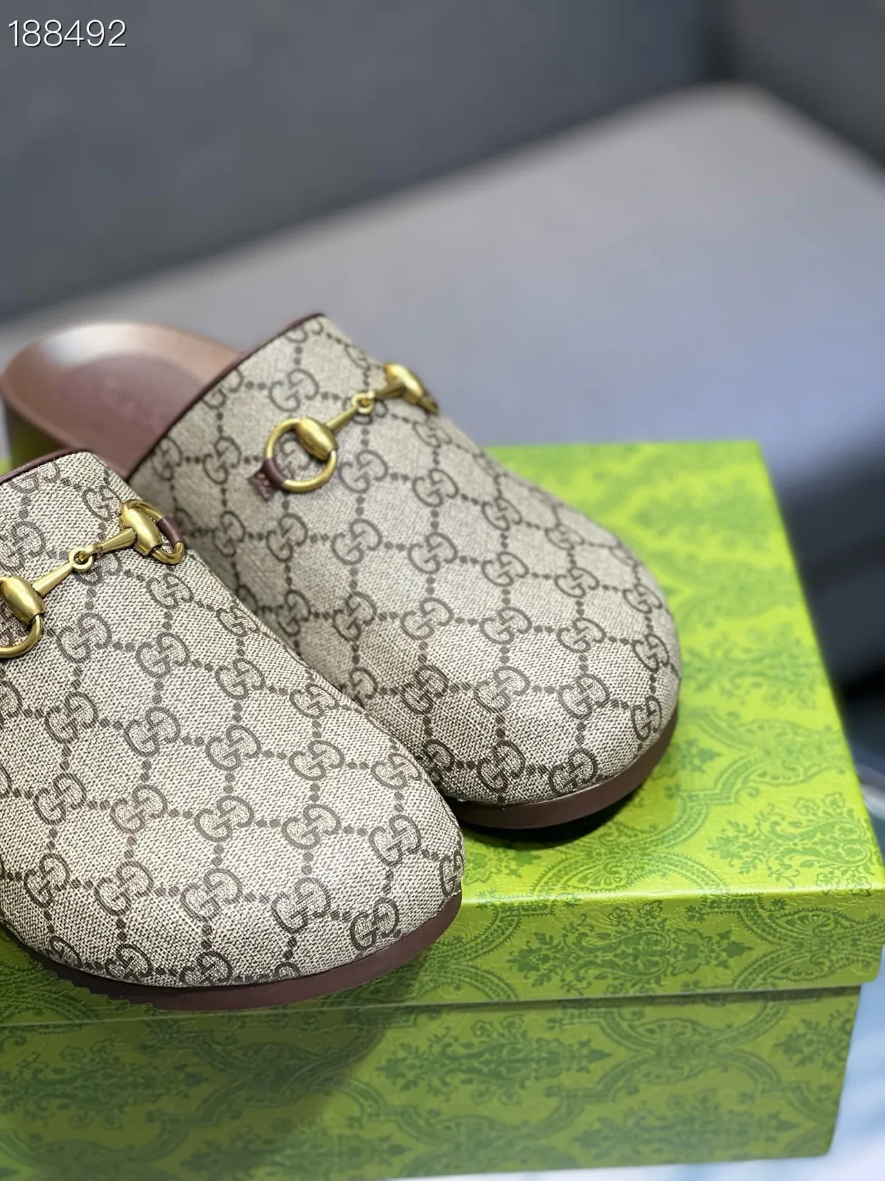 Gucci Horsebit 1955 Beige Brown GG Supreme Canvas Buckle Casual Shoes 6