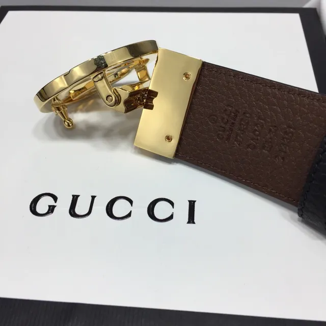 Gucci Horsebit 1955 Black and Brown Two-Tone Leather Belt 3
