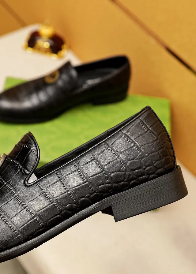 Gucci Horsebit 1955 Black Crocodile-Embossed Leather Loafers 4
