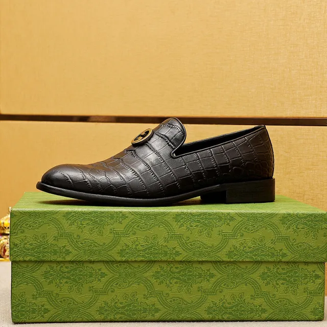 Gucci Horsebit 1955 Black Crocodile-Embossed Leather Loafers 6