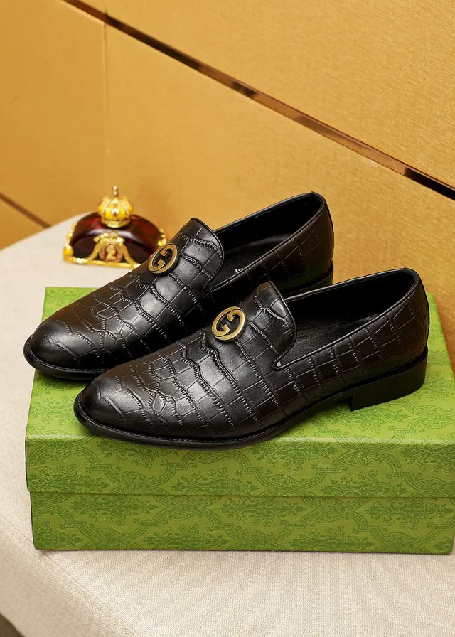 Gucci Horsebit 1955 Black Crocodile-Embossed Leather Loafers 8
