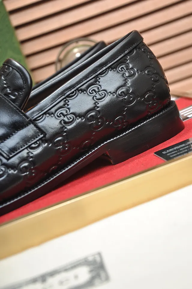 Gucci Horsebit 1955 Black Embossed GG Loafers 2