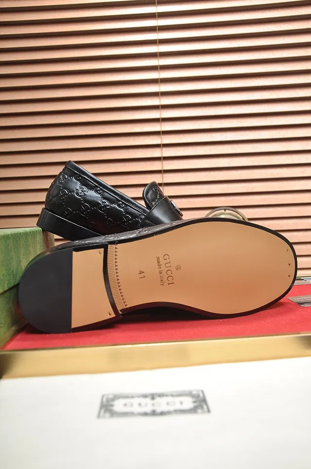 Gucci Horsebit 1955 Black Embossed GG Loafers 4