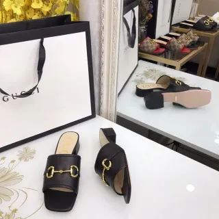 Gucci Horsebit 1955 Black Gold Leather Buckle Casual Shoes