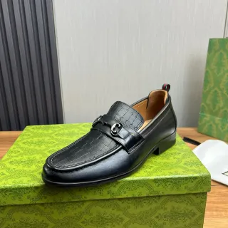 Gucci Horsebit 1955 काला हरा मगरमछ त्वचा बकिल स्ट्रैप लोअफर