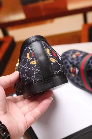 Gucci Horsebit 1955 Noir Multicolore GG Monogramme Toile Impression Mickey Mouse Mocassins 4