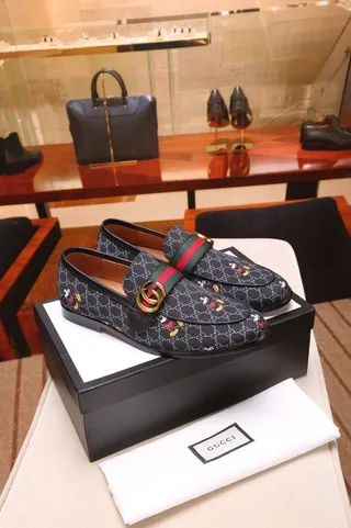 Gucci Horsebit 1955 Noir Multicolore GG Monogramme Toile Impression Mickey Mouse Mocassins 5