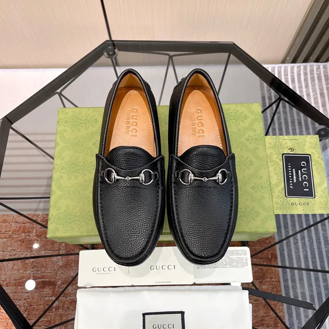 Gucci Horsebit 1955 Black Pebbled Leather Loafers 2