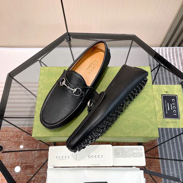 Gucci Horsebit 1955 Black Pebbled Leather Loafers 5