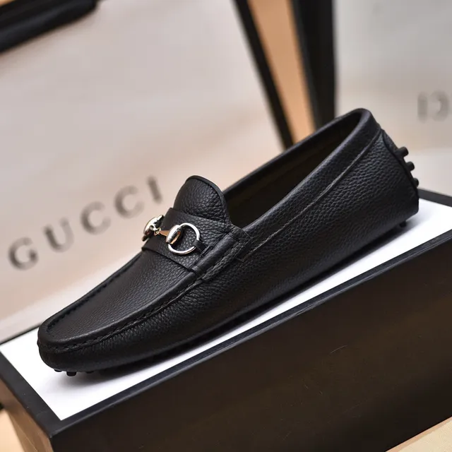 Gucci Horsebit 1955 Black Pebbled Leather Loafers 5