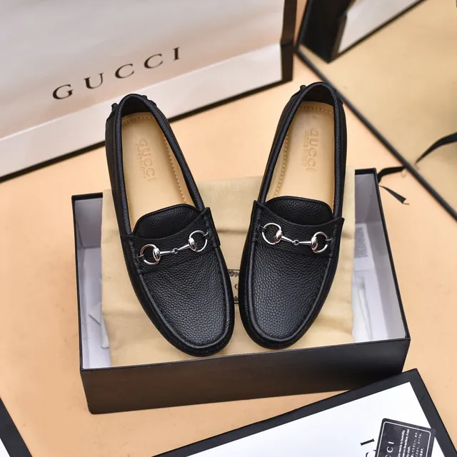 Gucci Horsebit 1955 Black Pebbled Leather Loafers 9