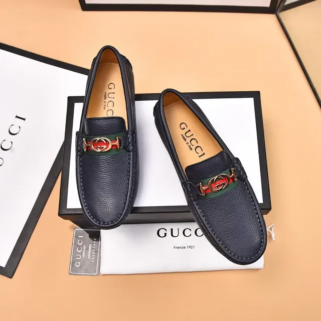 Gucci Horsebit 1955 Black Pebbled Leather Web Stripe Loafers 2