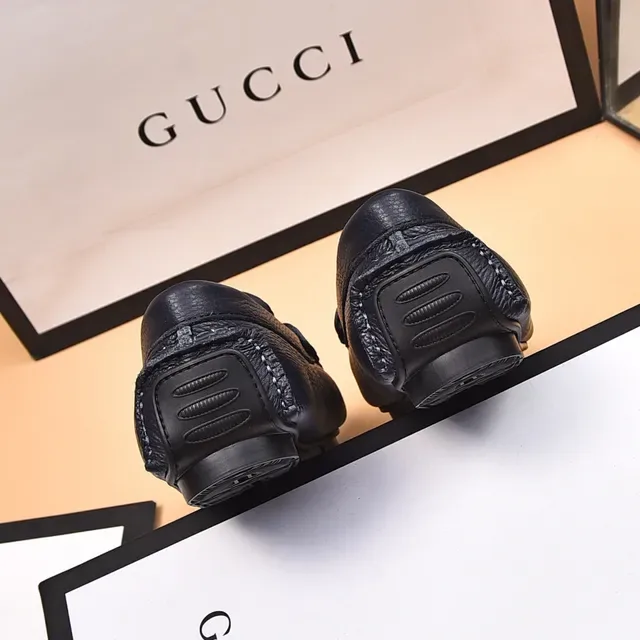 Gucci Horsebit 1955 Black Pebbled Leather Web Stripe Loafers 9