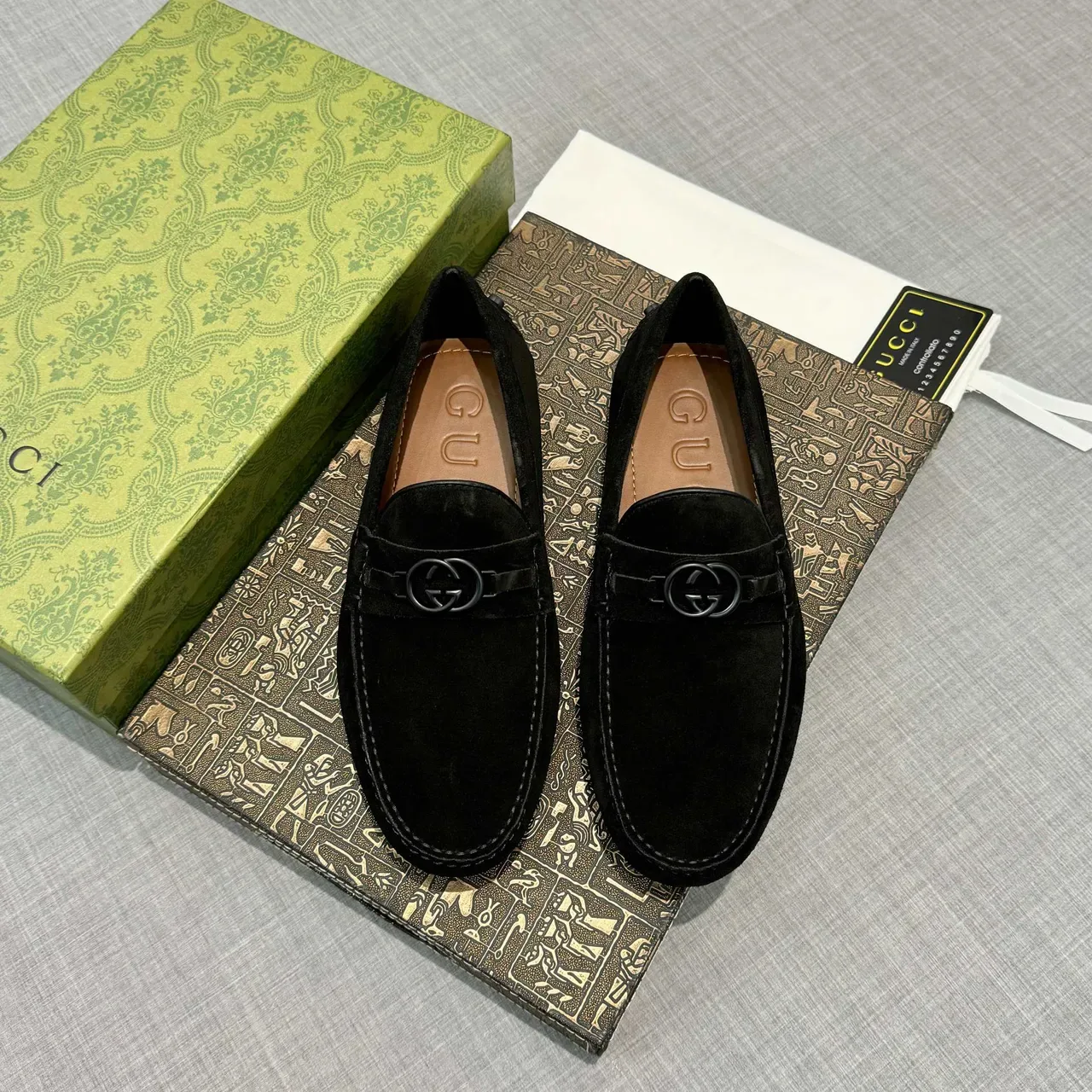Gucci Horsebit 1955 Black Suede Loafers 6