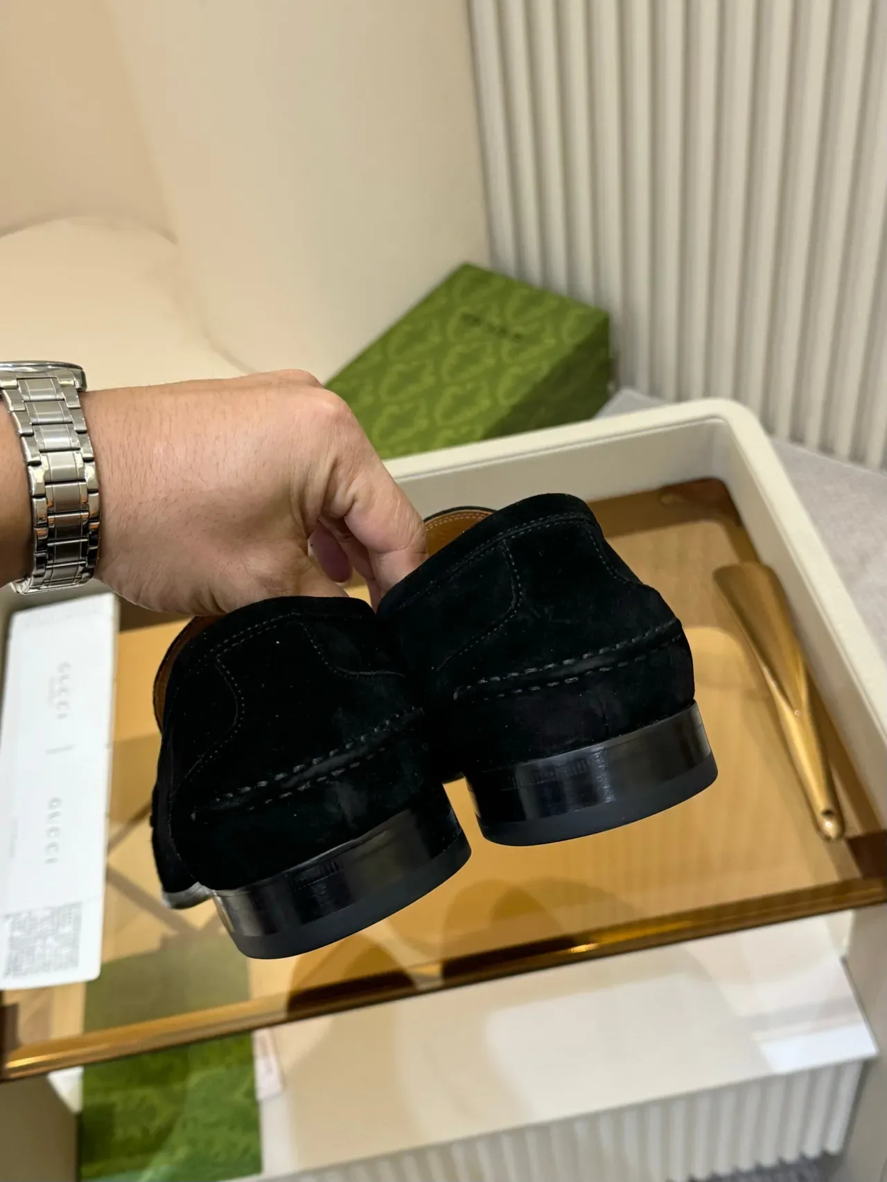 Gucci Horsebit 1955 Black Suede Loafers 3