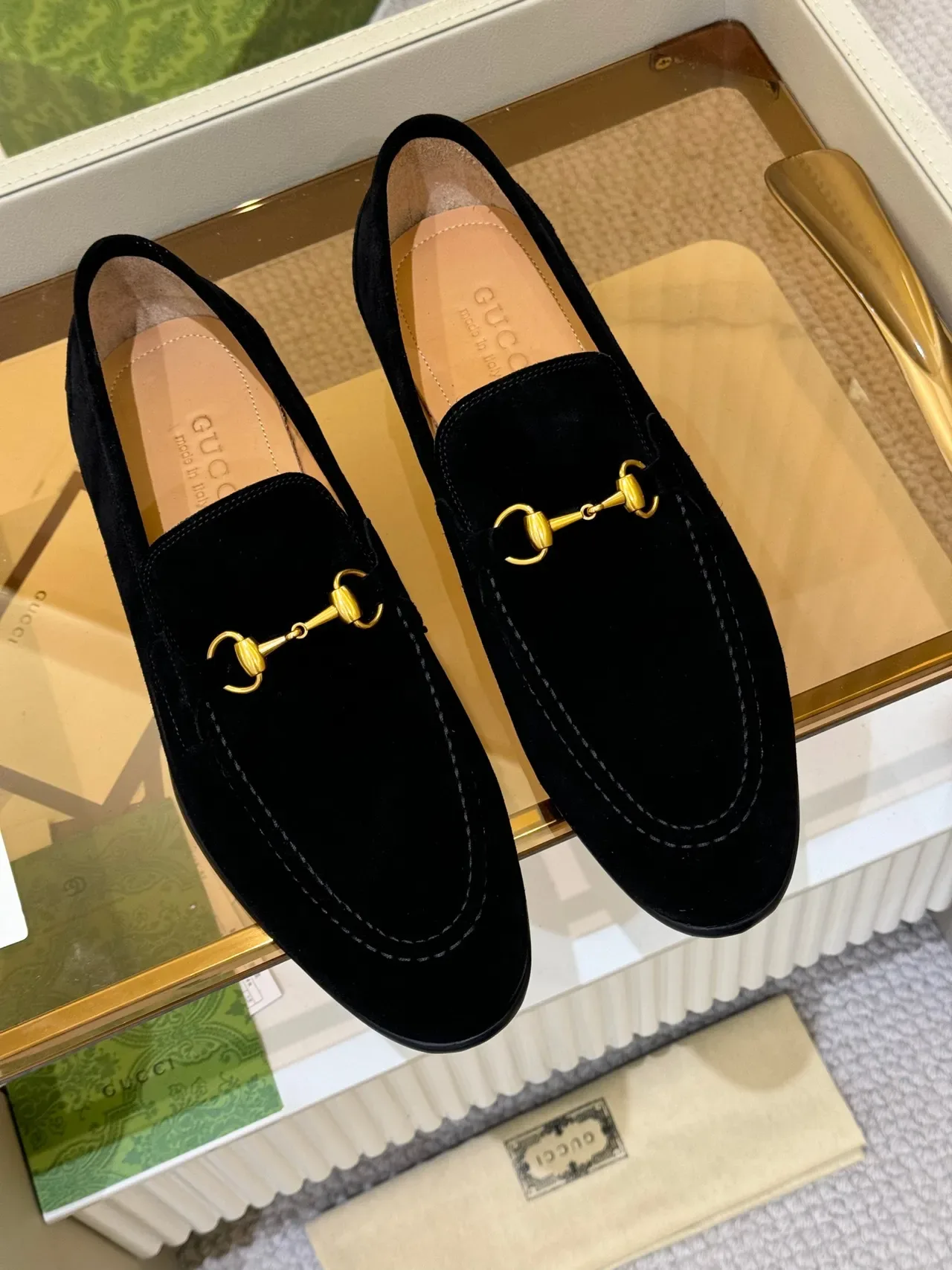 Gucci Horsebit 1955 Black Suede Loafers 4