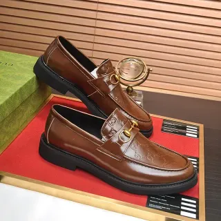 Gucci Horsebit 1955 भूरी चमड़ा Horsebit लोफर्स