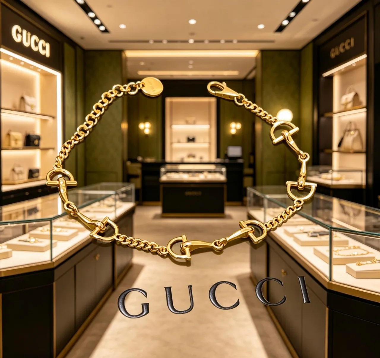 Gucci Horsebit 1955 Gold-Tone Chain Bracelet 4