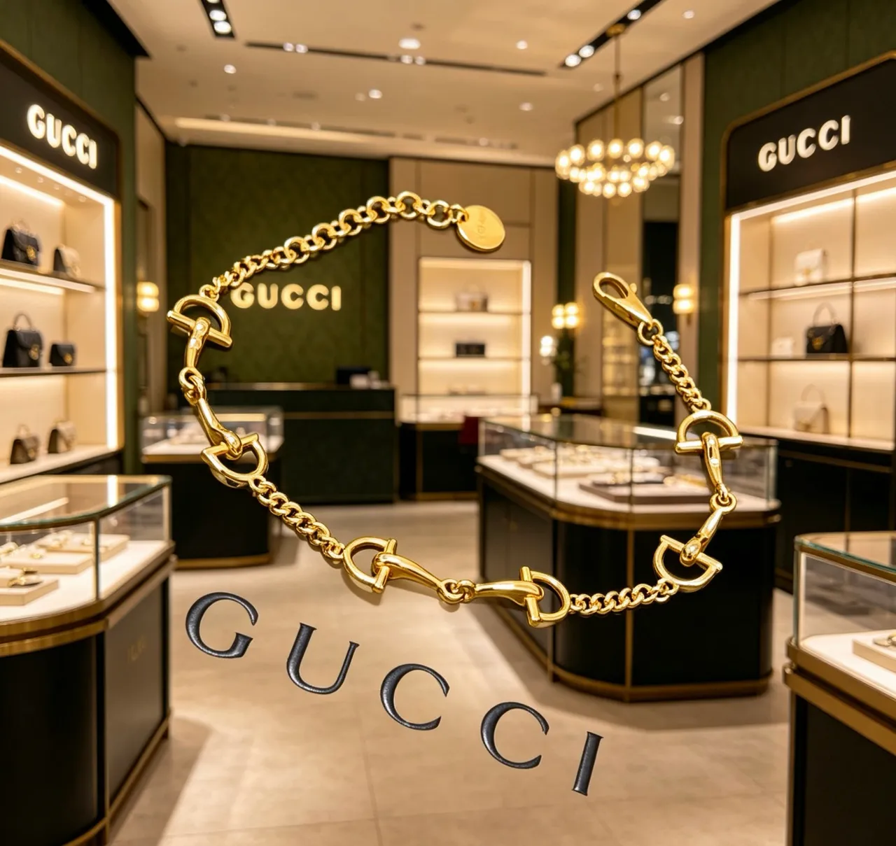 Gucci Horsebit 1955 Gold-Tone Chain Bracelet 9