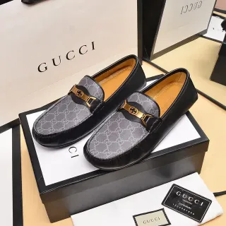 Gucci Horsebit 1955 Gray and Black GG Monogram Loafers
