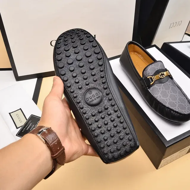 Gucci Horsebit 1955 Gray and Black GG Monogram Loafers 4