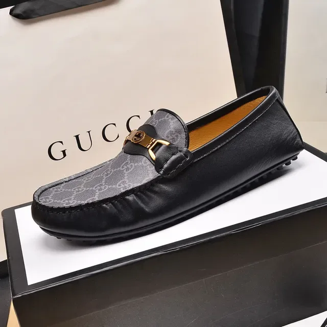 Gucci Horsebit 1955 Gray and Black GG Monogram Loafers 5