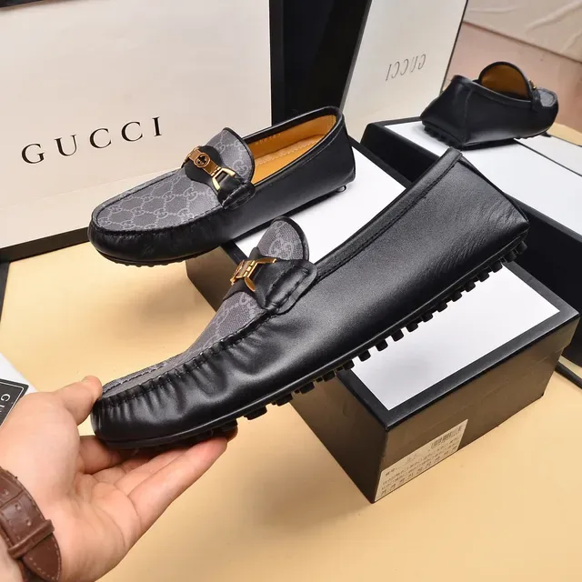 Gucci Horsebit 1955 Gray and Black GG Monogram Loafers 7