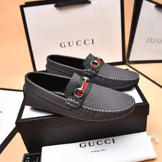 Gucci Horsebit 1955 灰红压纹 GG Monogram 扣 乐福鞋