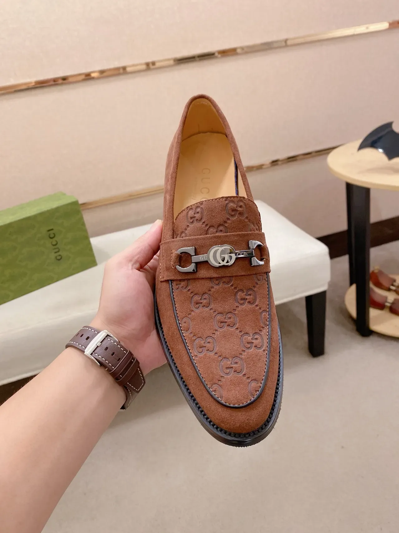 غوتشي هورسبيت 1955 لوفر بني سويد 5