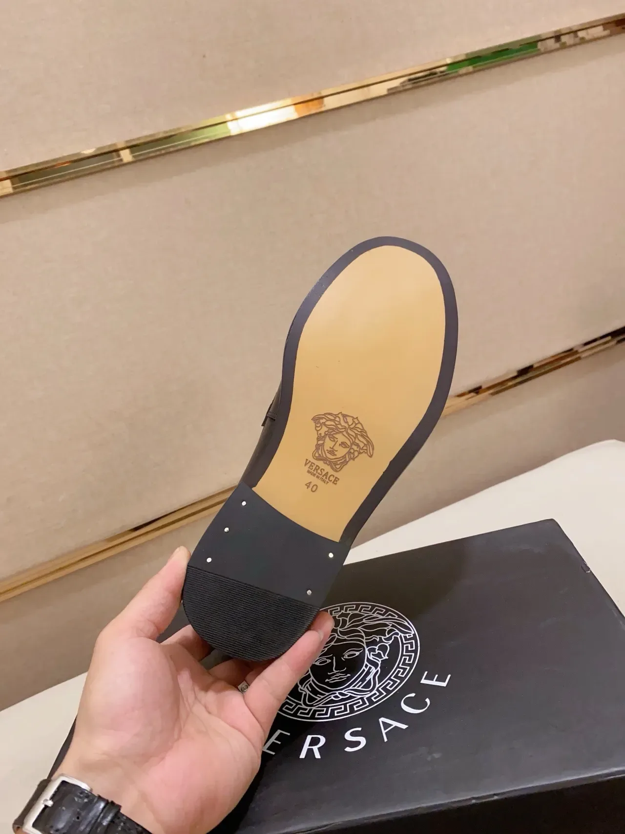 Gucci Horsebit 1955 Navy Blue Gold Buckle Loafers 2