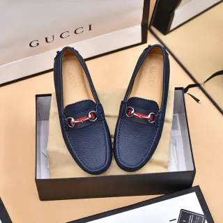 Gucci Horsebit 1955 海军蓝 压纹皮革 乐福鞋