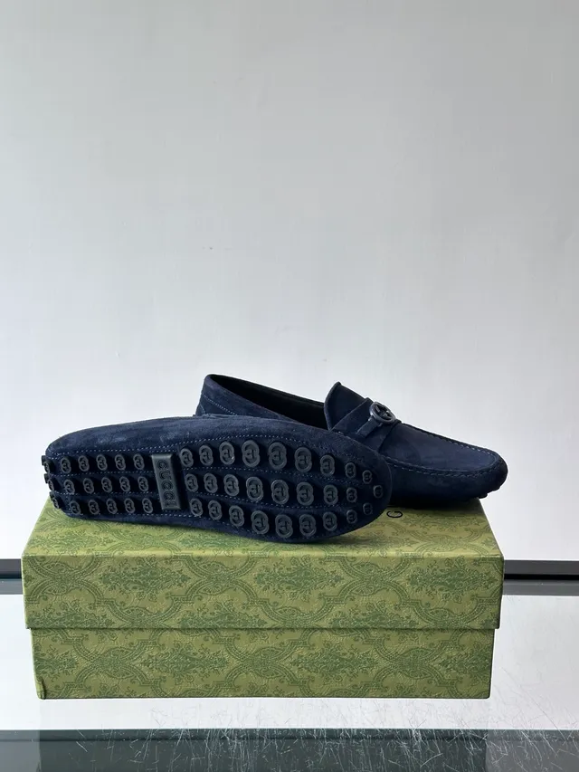 Gucci Horsebit 1955 mocassins en daim navy 2