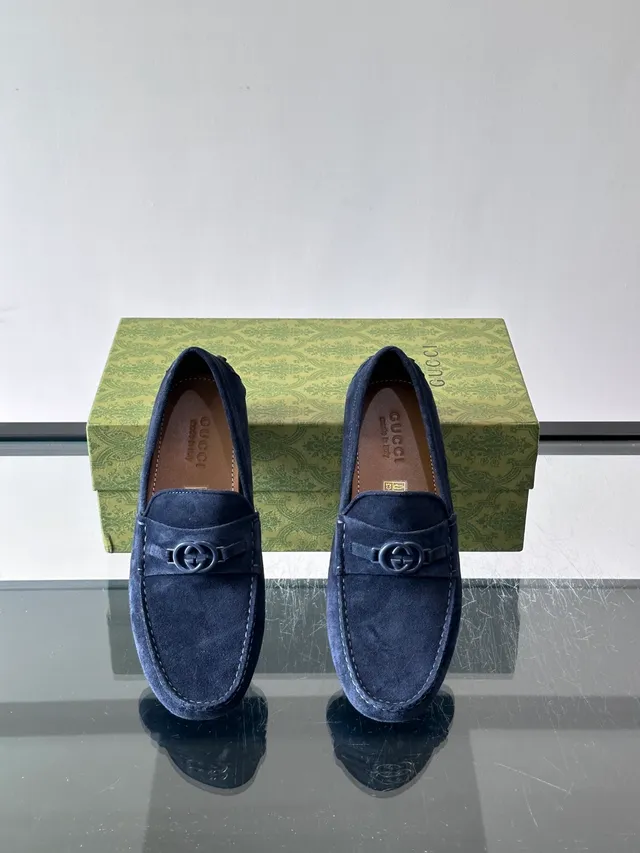 Gucci Horsebit 1955 mocassins en daim navy 4