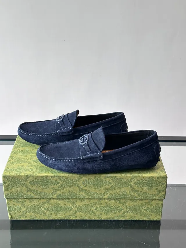 Gucci Horsebit 1955 mocassins en daim navy 5