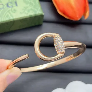 Gucci Horsebit 1955 Pulsera de Cristal Pavé Oro Rosa