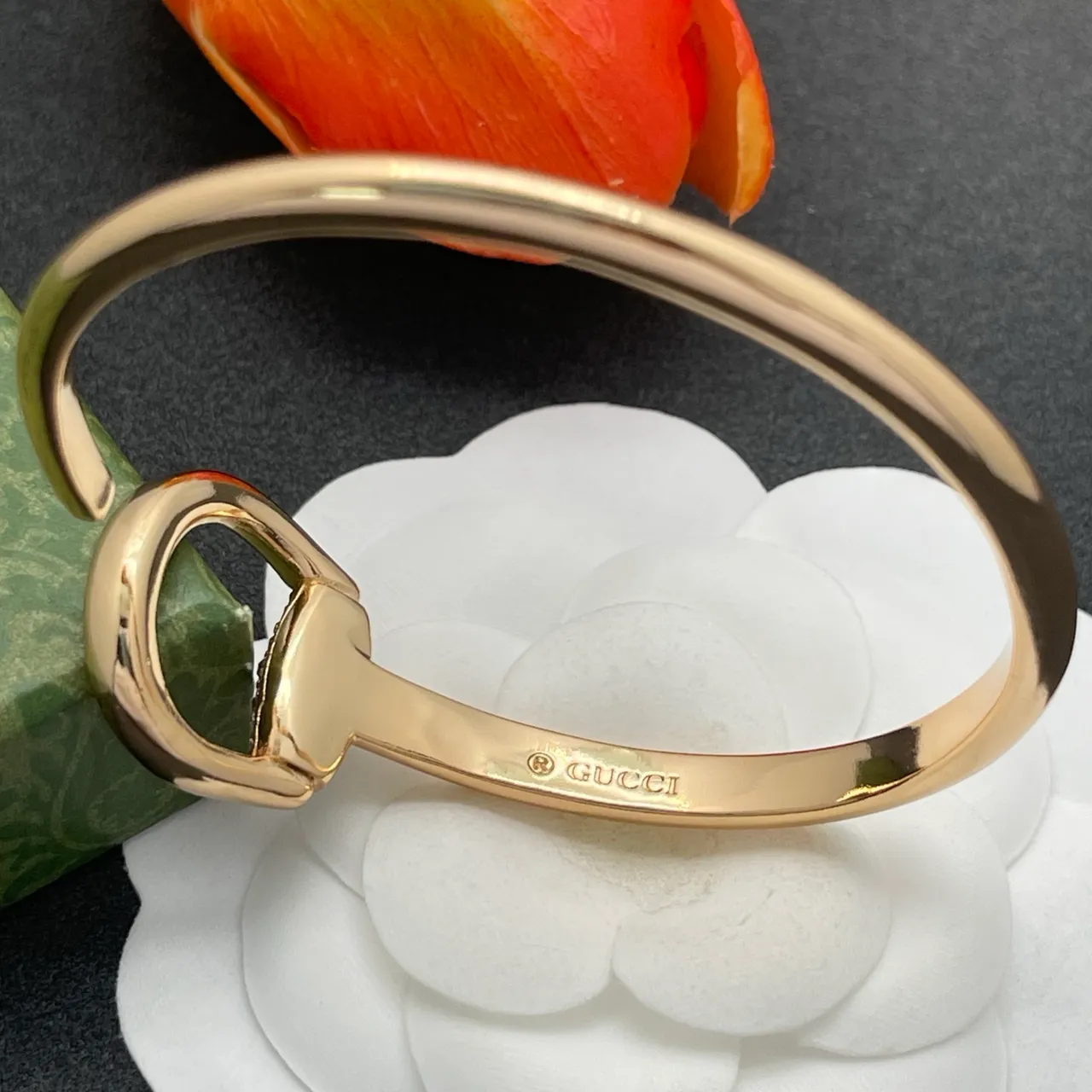 Gucci Horsebit 1955 Rose Gold-Tone Pavé Crystal Bracelet 3