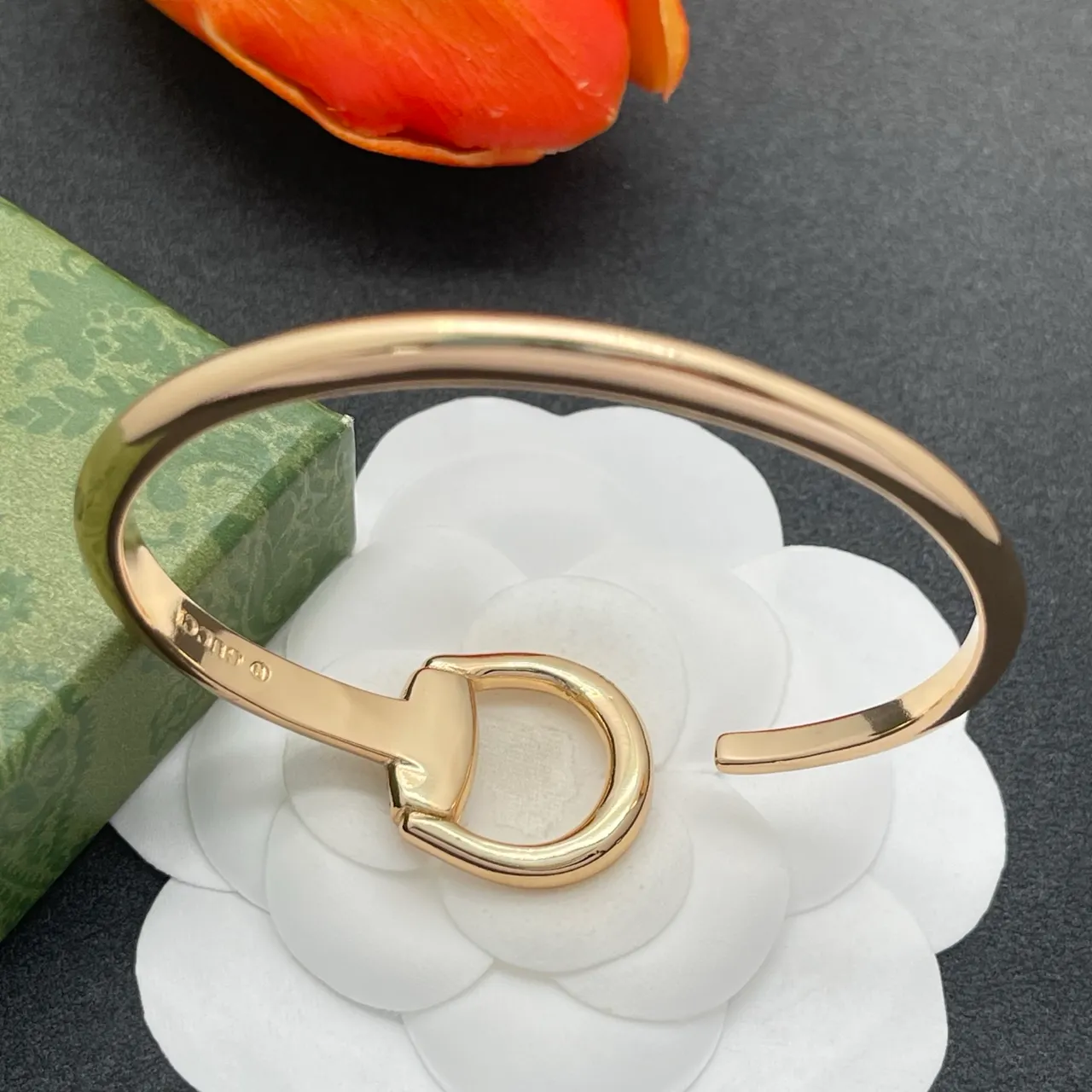 Gucci Horsebit 1955 Rose Gold-Tone Pavé Crystal Bracelet 4