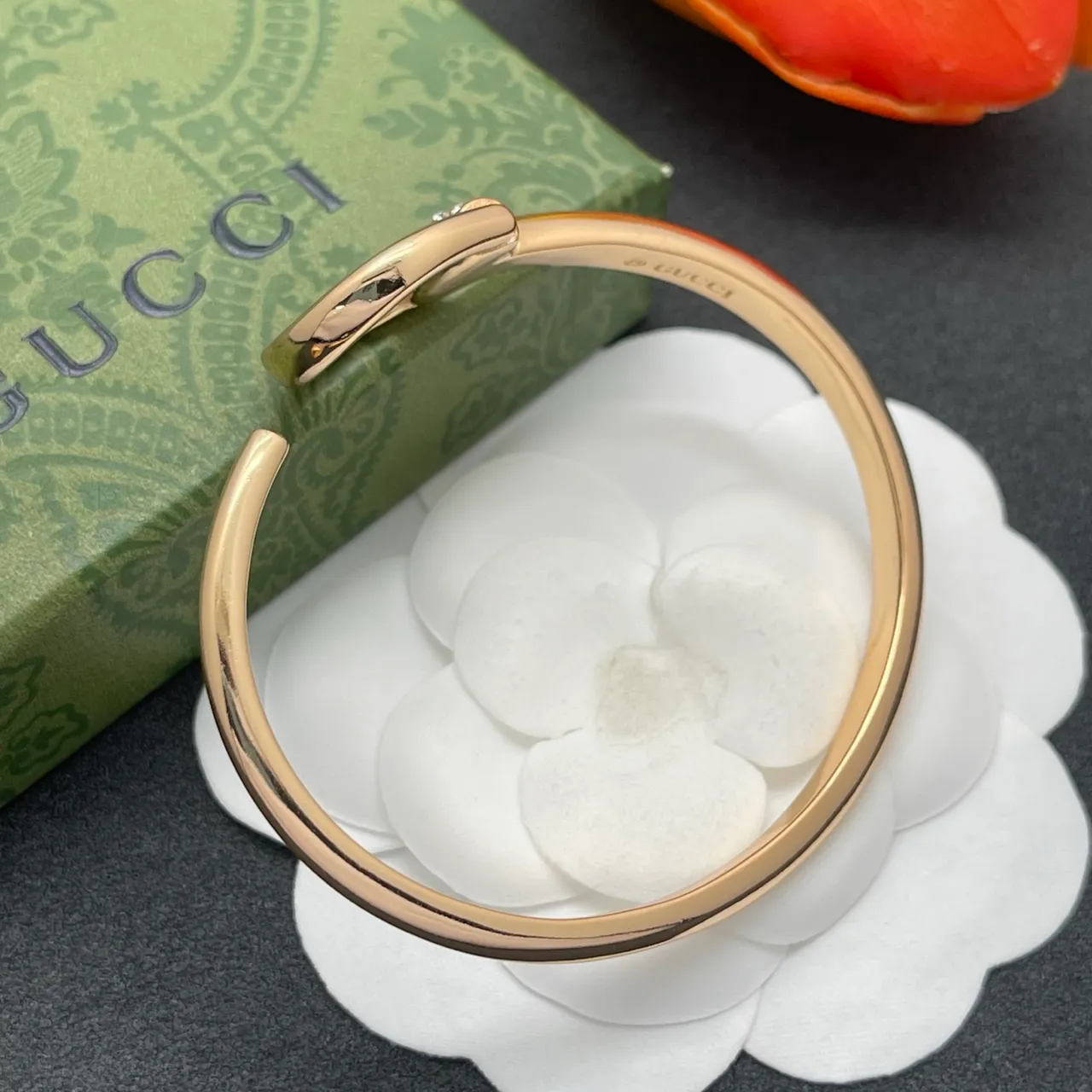 Gucci Horsebit 1955 Rose Gold-Tone Pavé Crystal Bracelet 5