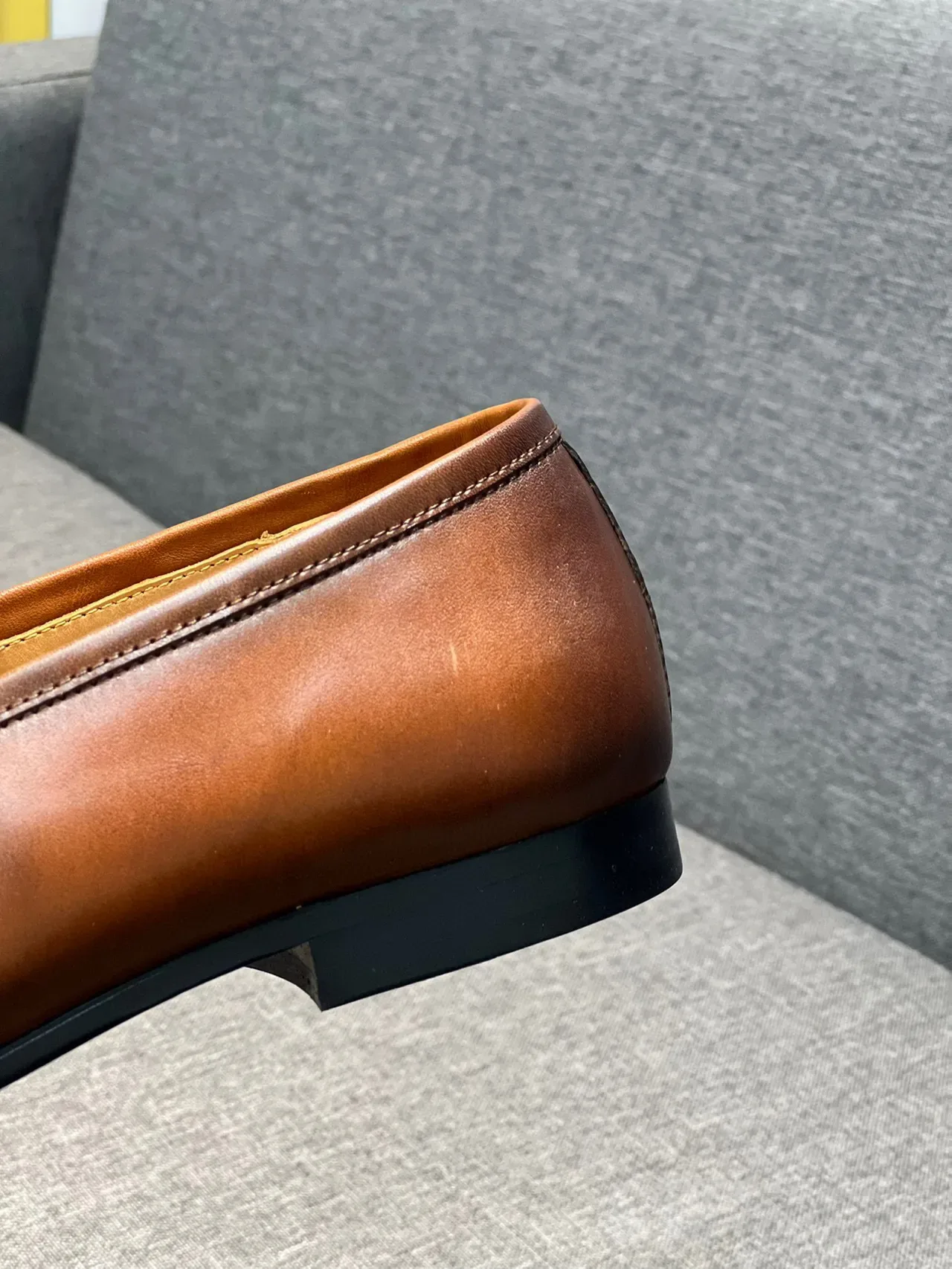 Gucci Horsebit 1955 Tan Leather Web Strap Loafer 8