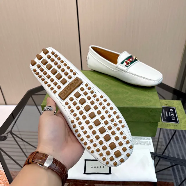 Gucci Horsebit 1955 White Leather Loafers 2