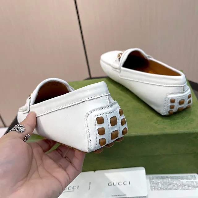 Gucci Horsebit 1955 White Leather Loafers 3